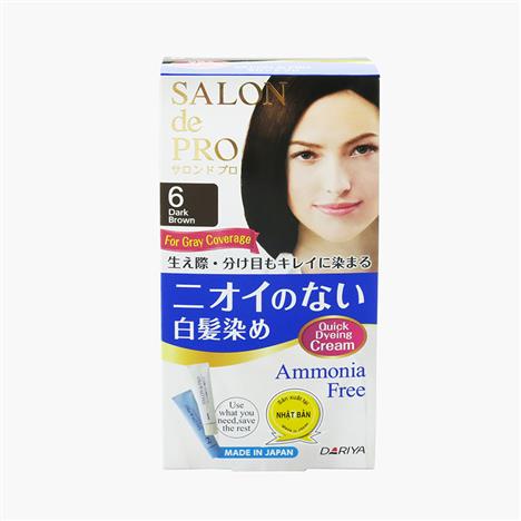 Kem nhuộm tóc bạc Nhật Bản không mùi Salon De Pro 6 Màu nâu đen