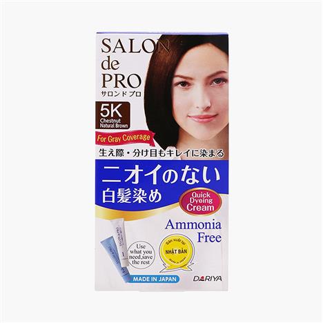 Kem nhuộm tóc bạc Nhật Bản không mùi Salon De Pro 5K Màu nâu hạt dẻ tự nhiên