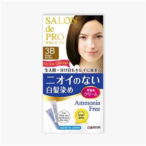 Kem nhuộm tóc bạc Nhật Bản không mùi Salon de Pro 3B Màu nâu be 80g