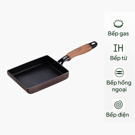 Chảo chống dính Puntec Nhật Bản 14.4x19.4cm, dùng được bếp từ