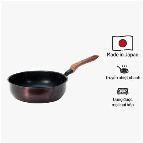 Chảo chống dính Puntec Nhật Bản 26cm Sâu lòng (có vạch đo lường)