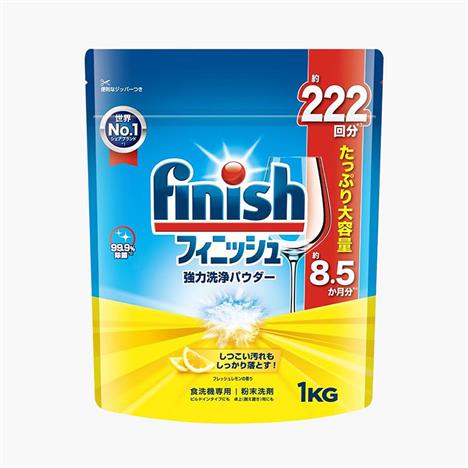 Bột rửa chén bát Finish khử mùi kháng khuẩn, sạch lồng máy hương chanh 1kg