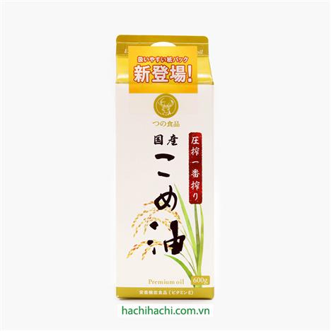 Dầu gạo Nhật Bản ép truyền thống thượng hạng nguyên chất Tsuno 600g (654ml)