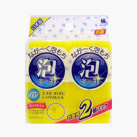 Mút rửa chén Nhật Bản tạo bọt, kháng khuẩn Wise 2 cái (loại mềm)