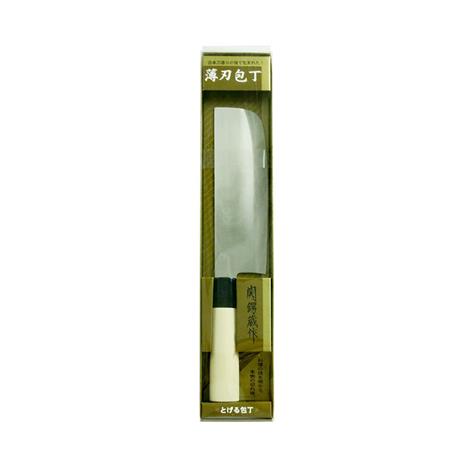 Dao bếp inox Nhật Bản Nikken Tsubazo Nakiri lưỡi 17cm, cán gỗ