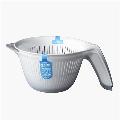 Bộ thau rổ nhựa Nhật Bản Nakaya 880ml có quai cầm