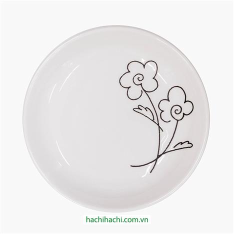 Đĩa sứ 14cm, đĩa gốm sứ nông lòng, cạn lòng, dùng được lò vi sóng