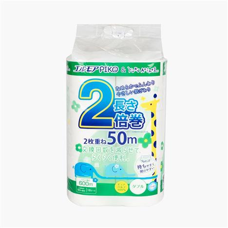 Giấy vệ sinh Ellemoi Piko 2 lớp (50m x 12 cuộn) Hương hoa