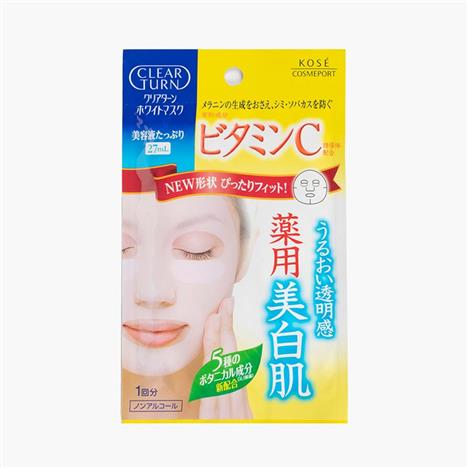 Mặt nạ dưỡng trắng da Nhật Bản tinh chất Vitamin C Clear Turn Kose (1 miếng)