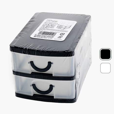 Tủ nhựa ngăn kéo mini đựng văn phòng phẩm 2 tầng 9x13x8cm