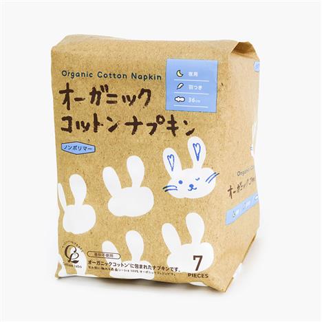 Băng vệ sinh ban đêm Nhật Bản Organic Cotton có cánh Cotton Labo 36cm 7 miếng