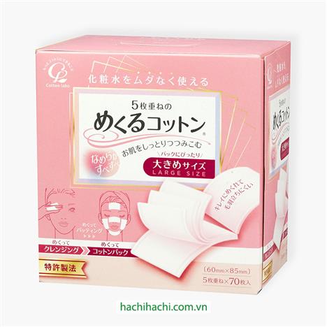 Bông tẩy trang Cotton Labo 5 lớp 70 miếng lớn