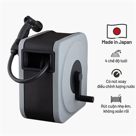 Bộ vòi tưới cây, rửa xe thu cuộn dây Nhật Bản Takagi Boxy Next 20m