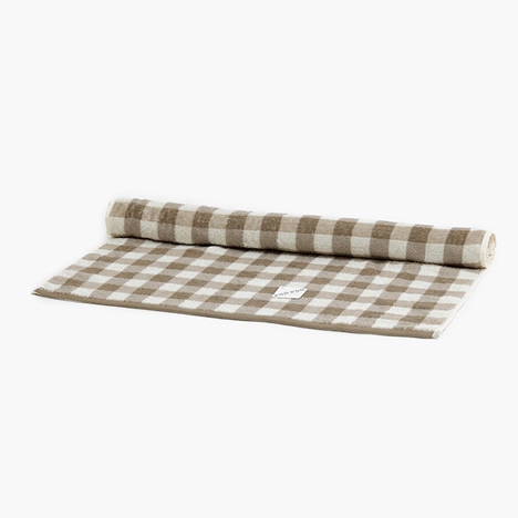 Khăn vải cotton Nissen 60x120cm Pom Pon French Gingham Brown