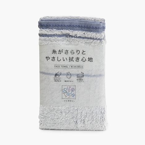Khăn vải cotton Nissen 34x80cm Itosarari Muji Blue