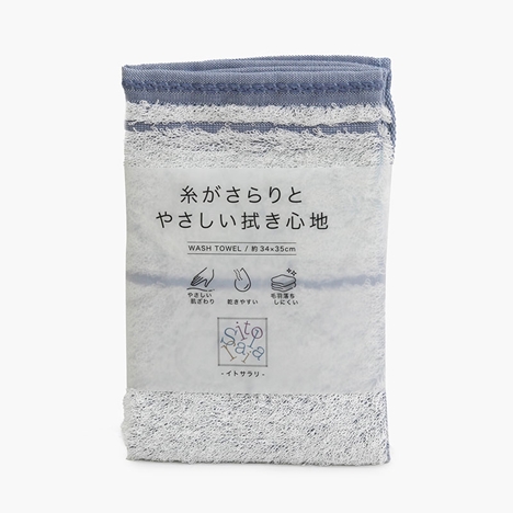 Khăn vải cotton Nissen 34x35cm Itosarari Muji Blue
