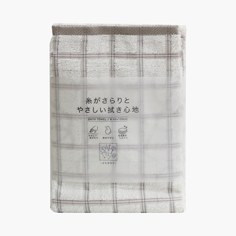 Khăn vải cotton Nissen 60x120cm Itosarari Checks Beige