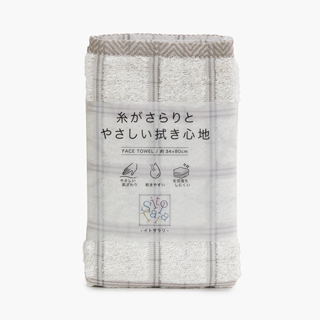 Khăn vải cotton Nissen 34x80cm Itosarari Checks Beige