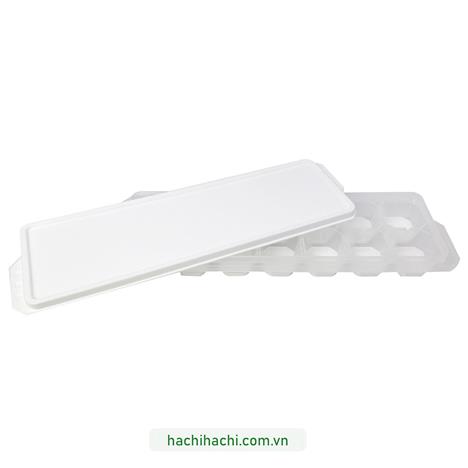 Khay đá viên Pearl Metal 14 viên (Ấn lấy đá dễ dàng-Kèm nắp đậy)