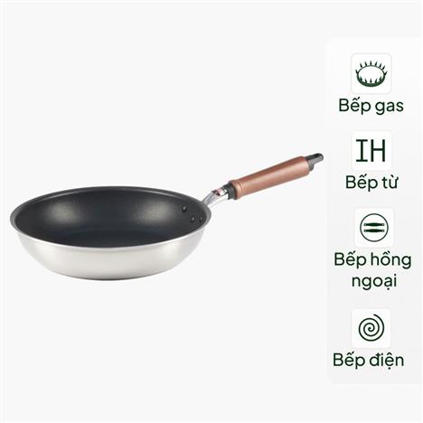 Chảo chống dính cao cấp Nhật Bản Hokuriku 26cm Plateado, dùng được bếp từ