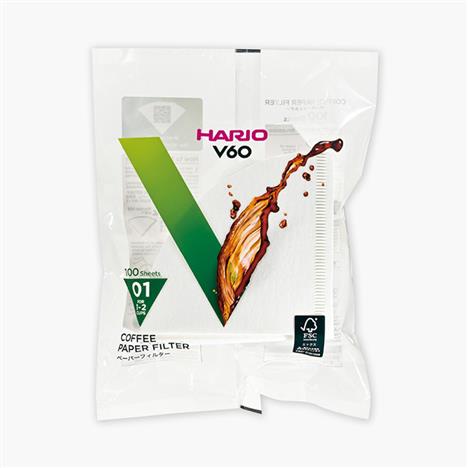 Giấy lọc cà phê Hario Nhật Bản 100 cái (V60-VCF-01-100W) 1-2 cups, màu trắng