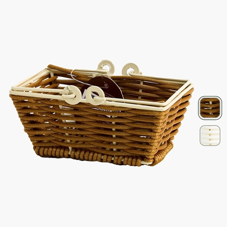 Rổ nhựa giả mây hình chữ nhật có quai xách 6.3x9.7cm (Nhiều mẫu)-Giao mẫu ngẫu nhiên