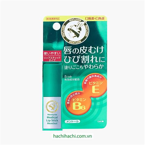 Son dưỡng Nhật Bản bạc hà dành cho môi khô và nứt nẻ Omi Menturm 3.2g