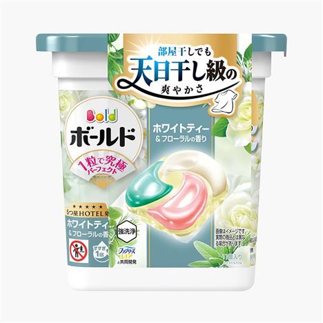 Viên giặt xả Nhật Bản khử mùi, chống nhăn, ố vàng 4 trong 1 Gel Ball Bold P&G Hương hoa trà trắng 11 viên