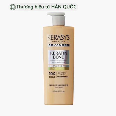 Dầu xả Hàn Quốc phục hồi hư tổn Kerasys advanced keratin bond deep 600ml