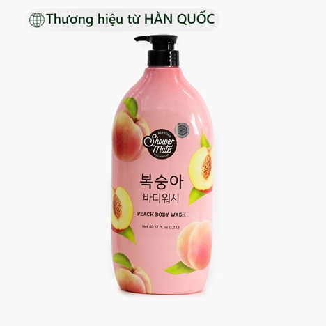 Sữa tắm Hàn Quốc Aekyung Showermate natural peach body wash (hương đào tươi mát) 1.2L