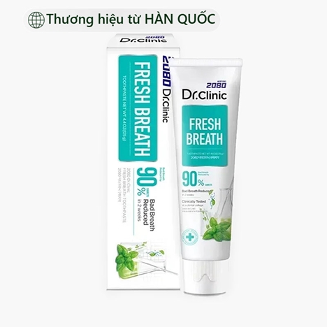 Kem đánh răng hơi thở thơm mát Hàn Quốc 2080 Dr.Clinic Fresh Breath Toothpaste 125g