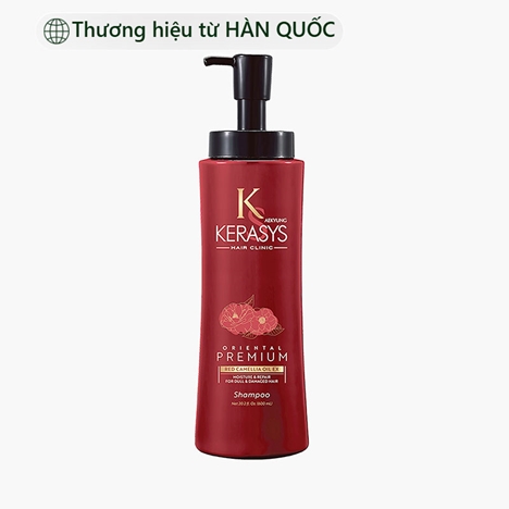 Dầu gội Hàn Quốc phục hồi hư tổn, dưỡng bóng mượt Aekyung Kerasys oriental premium red camellia ex 600ml