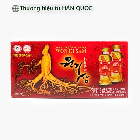 TPBS: Nước nhân sâm Hàn Quốc Wonkisam có đường 120ml x 10 chai