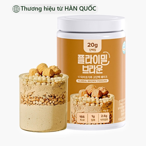 TPBS: Bột Protein Hàn Quốc Flimeal  Vị Ngũ Cốc Rang (Flimeal Brown), Dạng Bột 630g