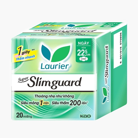 Băng vệ sinh Laurier siêu mỏng 1mm có cánh 22.5cm 20 miếng