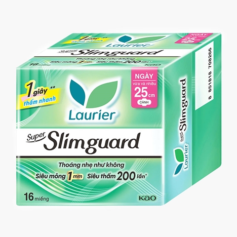 Băng vệ sinh Laurier siêu mỏng 1mm có cánh 25cm 16 miếng