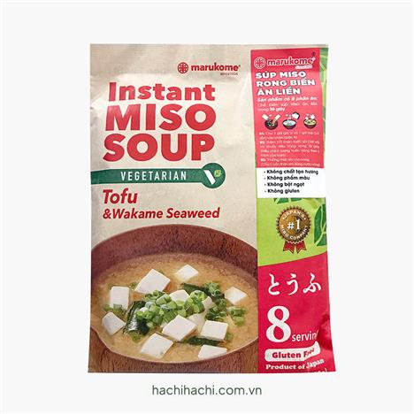 Súp miso ăn liền đậu hũ và rong biển wakame chay Marukome 152g (19g x 8 gói)