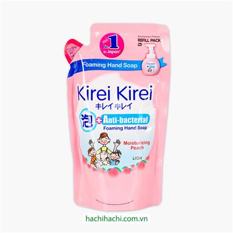 Dung dịch rửa tay, nước rửa tay tạo bọt Kirei Kirei hương đào túi refill 200ml