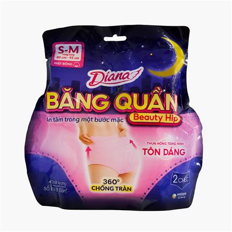 Băng vệ sinh dạng quần chống tràn ban đêm Diana S-M 2 cái (Vòng hông: 80-95cm)