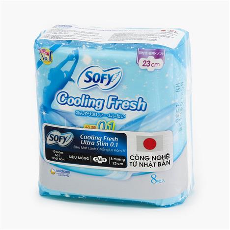 Băng vệ sinh siêu mỏng mát lạnh có cánh Sofy Cooling Fresh 23cm 8 miếng