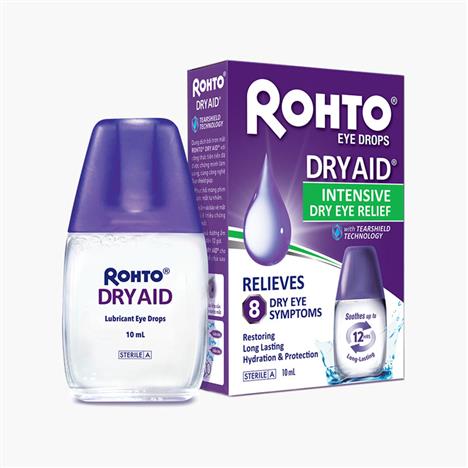 Dung dịch nhỏ mắt Rohto Dry Aid 10ml, Giảm 8 triệu chứng khô mắt