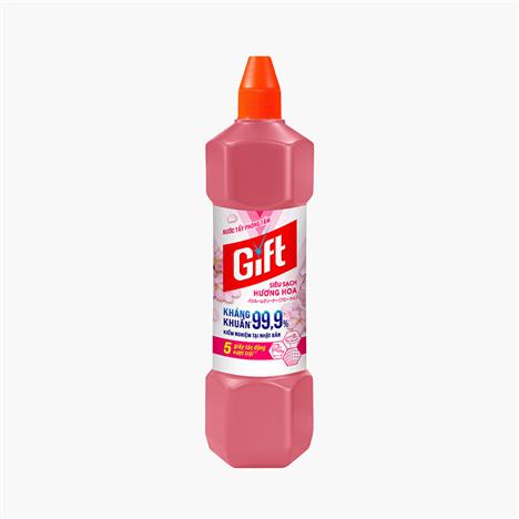 Nước tẩy phòng tắm Gift siêu sạch hương hoa 900ml, kháng khuẩn 99.9%