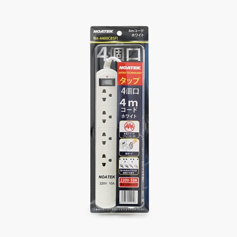 Ổ cắm Noatek dây 4m 4 lỗ NA-4400CBSFI (Trắng)
