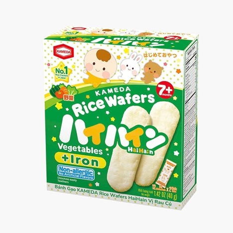 Bánh gạo Kameda Rice Wafers Haihain vị rau củ 40g (12 gói x 2 cái)