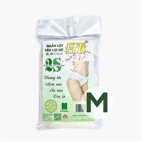 Quần lót tiện lợi nữ dùng 1 lần FITS 2S 5 cái (size M 45-52kg)