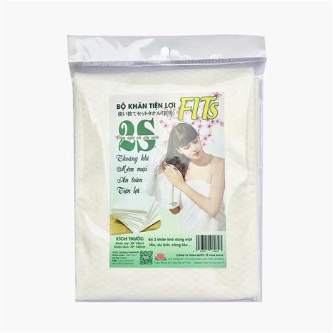 Bộ 2 khăn tiện lợi du lịch FITS 2S (khăn tay 35x70cm, khăn tắm 70x140cm)