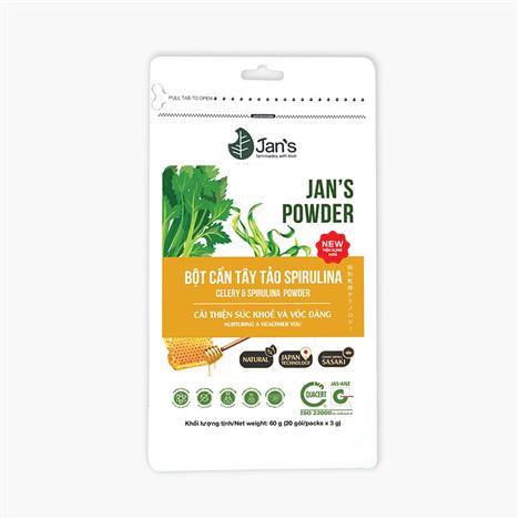 Bột cần tây tảo Spirulina sấy lạnh Jan