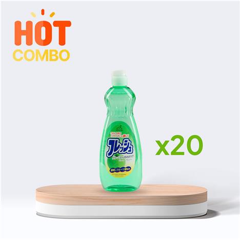 Combo siêu tiết kiệm 1 thùng 20 chai Nước rửa chén trung tính hương táo xanh Rocket 600g
