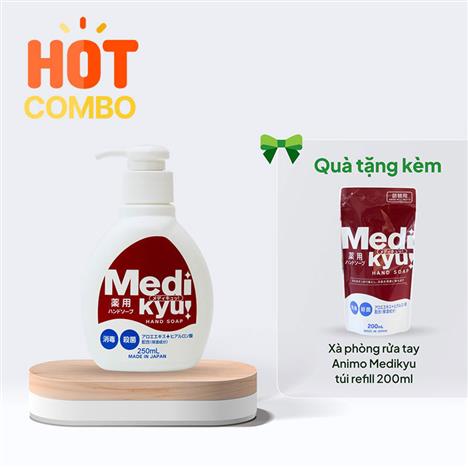 Combo siêu hời mua  Xà phòng rửa tay  Animo Medikyu 250ml tặng túi refill 200ml