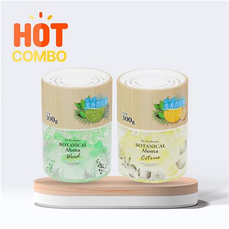 Combo siêu tiết kiệm 2 hộp Chất khử mùi làm thơm phòng hương rừng xanh và hương cam chanh 300g